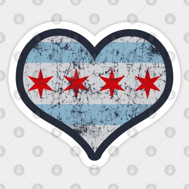 Chicago Heart Flag Love Home City Sticker by E